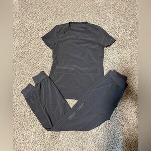 Allura By Cherokee Women’s Jogger Scrub Set Pewter Grey Both Size XXS